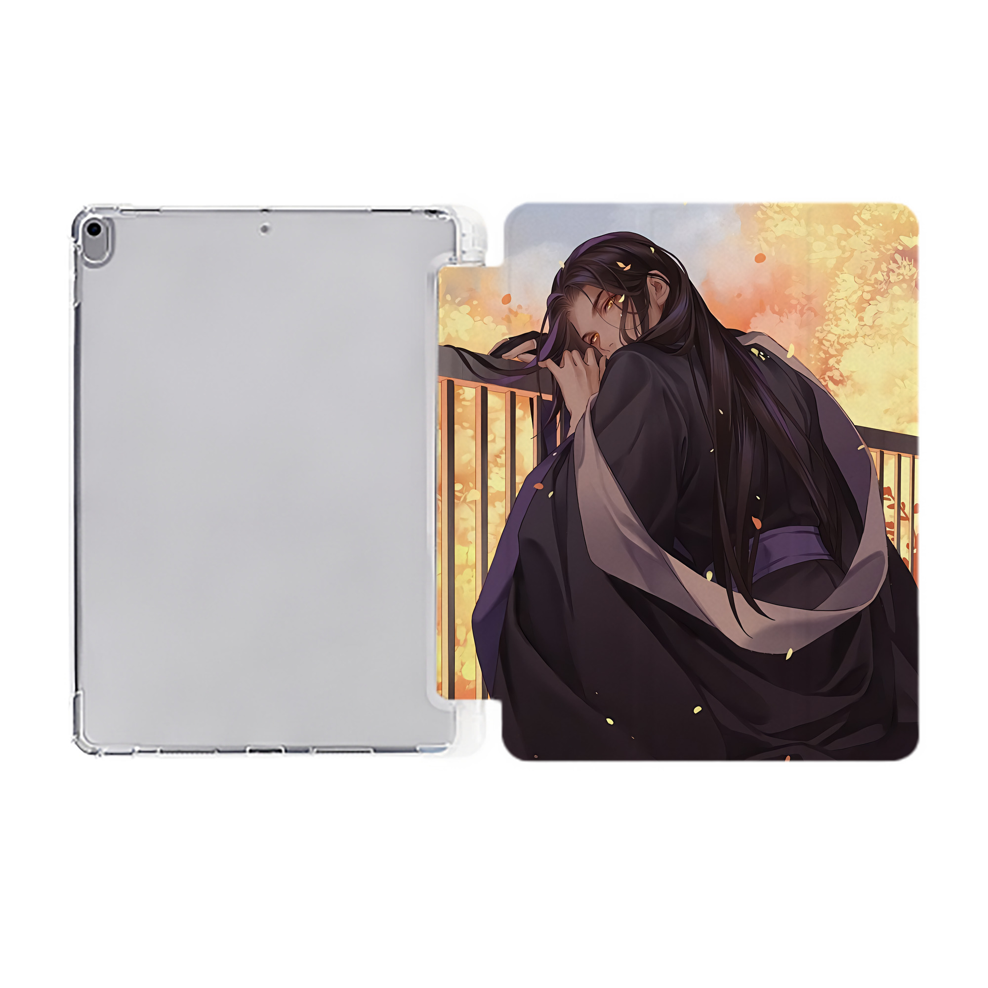 （画像用） 刀剣乱舞 Touken Ranbu IPad ケース ペン収納付き 三つ折りスタンド PUレザー×シリコン 対応機種9.5/10.5/10.9インチ